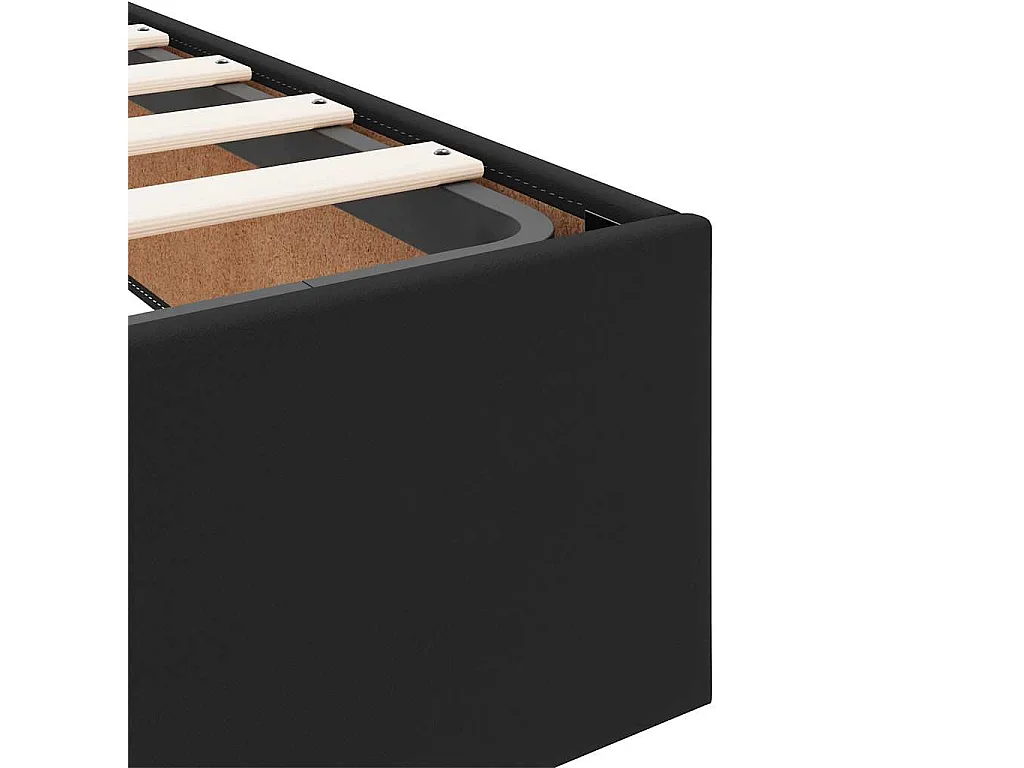 Cadre de lit ottoman avec matelas noir 200x200 cm similicuir