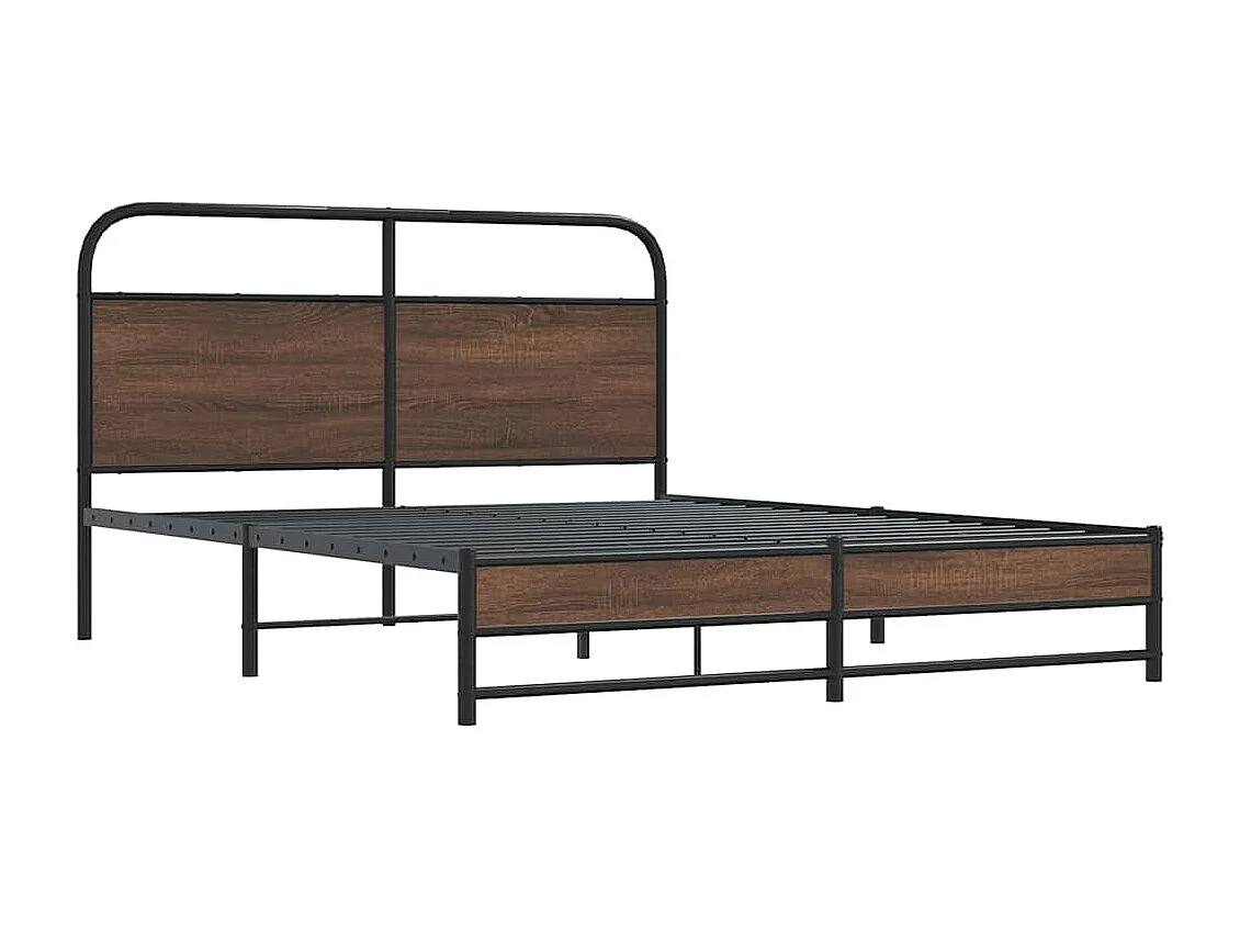 Bedframe zonder matras metaal bruin eikenkleurig 160x200 cm