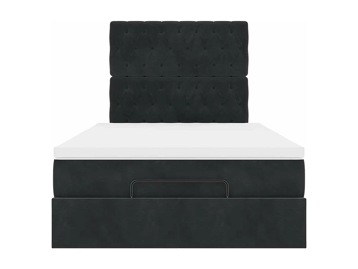 Estructura de cama otomana colchones terciopelo negro