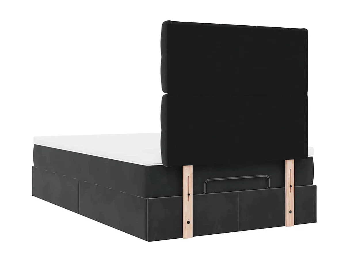 Estructura de cama otomana colchones terciopelo negro