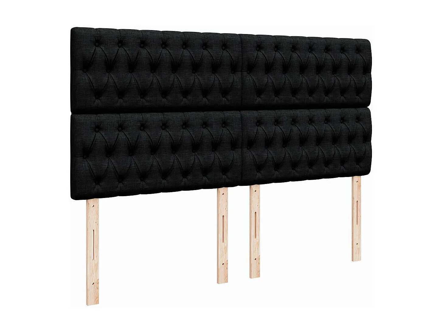 Cadre de lit ottoman avec matelas noir 160x200 cm tissu
