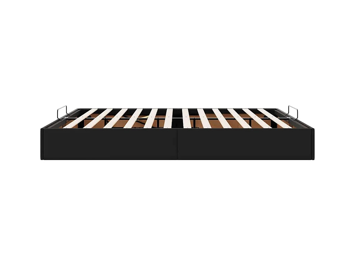 Cadre de lit ottoman sans matelas noir 180x200 cm similicuir