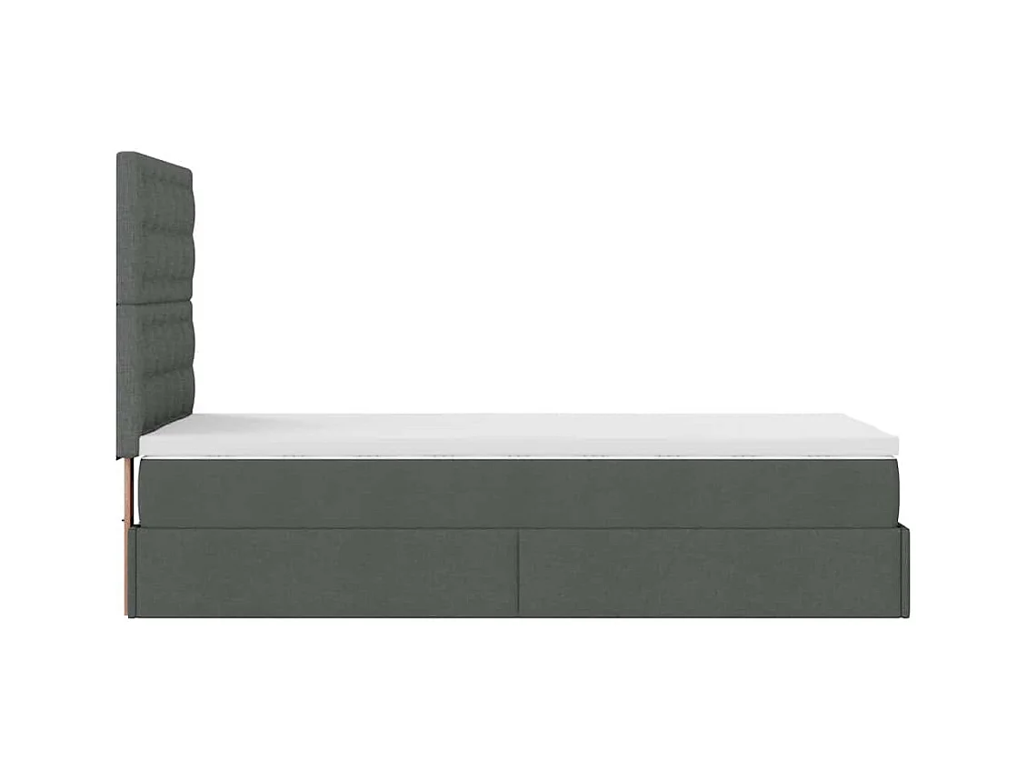 Estrutura cama otomana colchão 90x190 cm tecido cinzento escuro