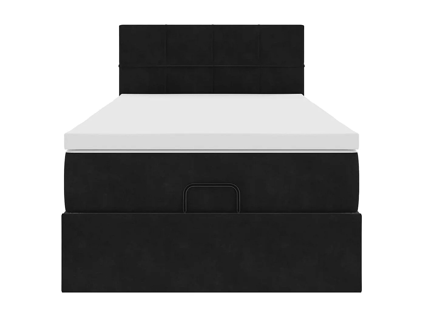 Ottoman bed met matras 80x200cm fluweel zwart