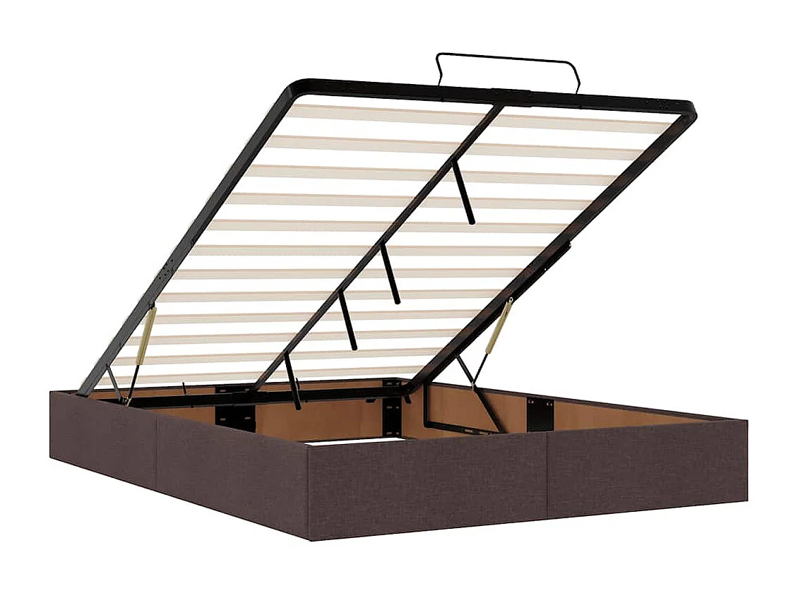 Estructura cama otomana sin colchón marrón oscuro 140x190cm