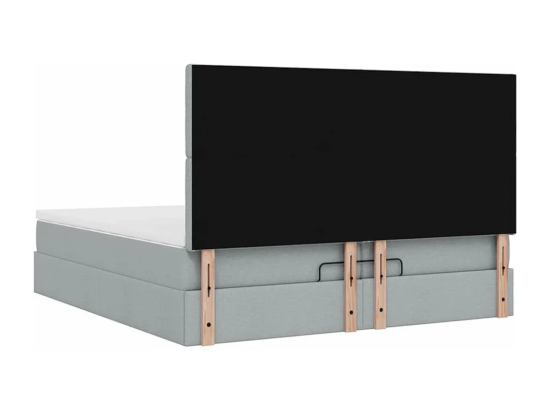 Estructura de cama otomana colchones tela gris claro 200x200cm