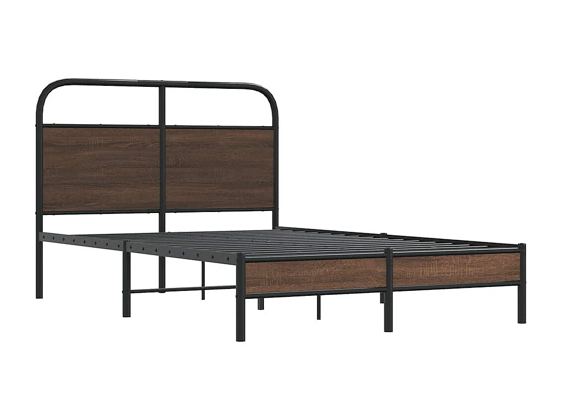 Estructura de cama sin colchón 135x190 cm madera marrón roble