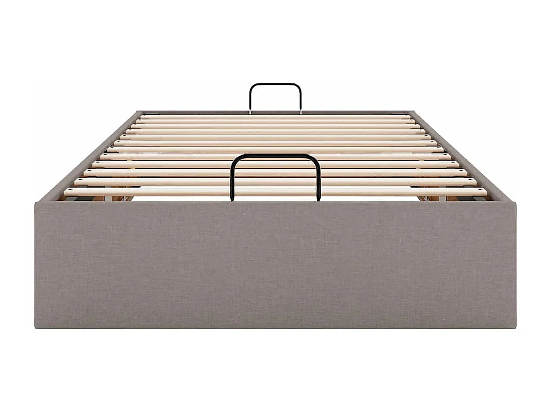 Cadre de lit ottoman sans matelas taupe 90x190 cm tissu