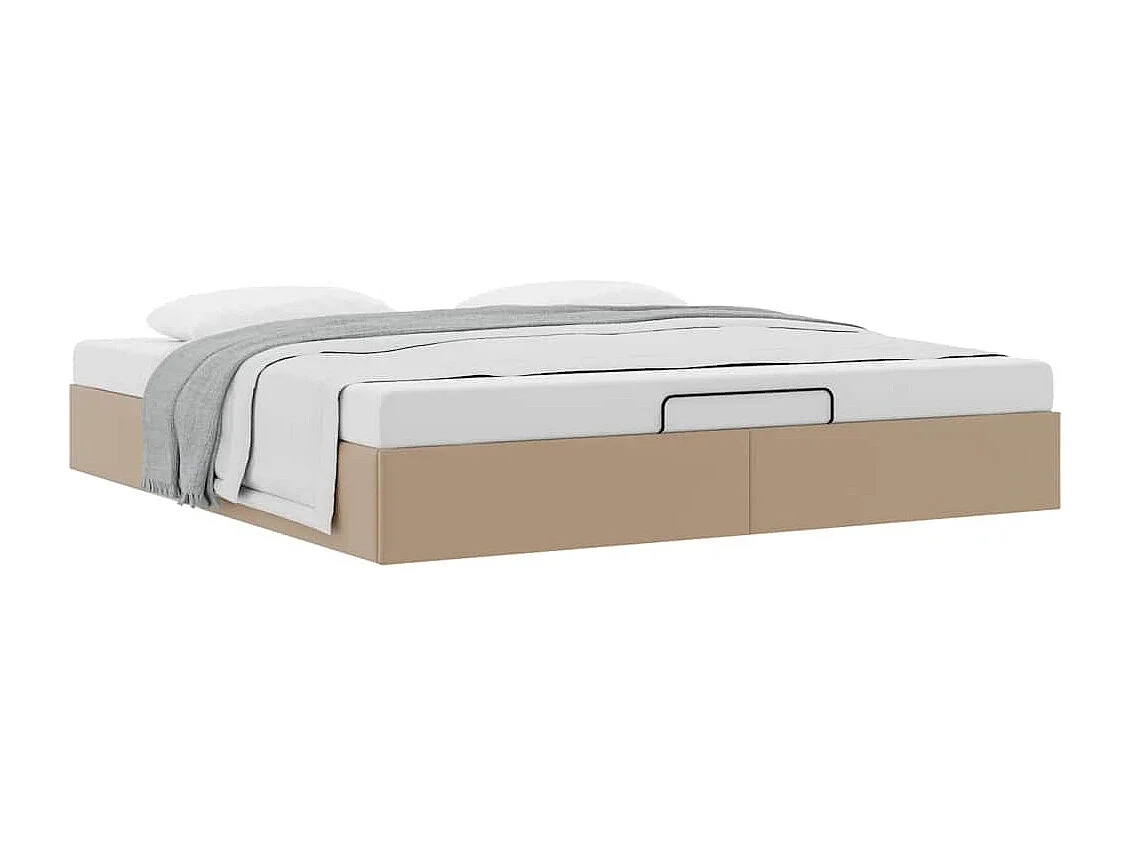 Cadre de lit ottoman sans matelas cappuccino 180x200 cm