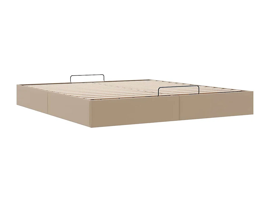 Cadre de lit ottoman sans matelas cappuccino 180x200 cm