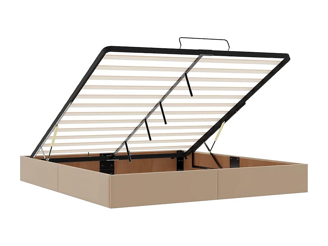 Cadre de lit ottoman sans matelas cappuccino 180x200 cm