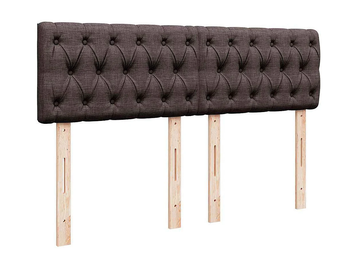 Cadre de lit ottoman avec matelas marron foncé 140x200 cm tissu