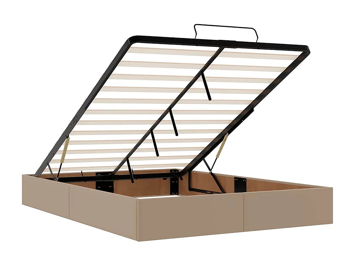 Cadre de lit ottoman sans matelas cappuccino 140x190 cm