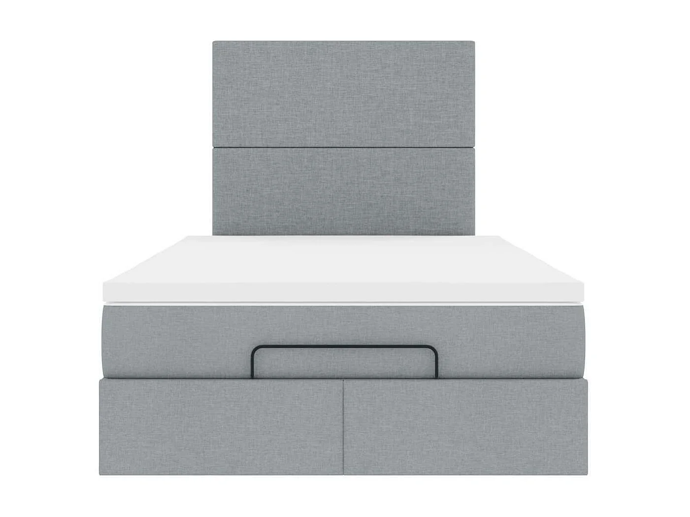 Cadre de lit ottoman et matelas gris clair 120x200 cm tissu