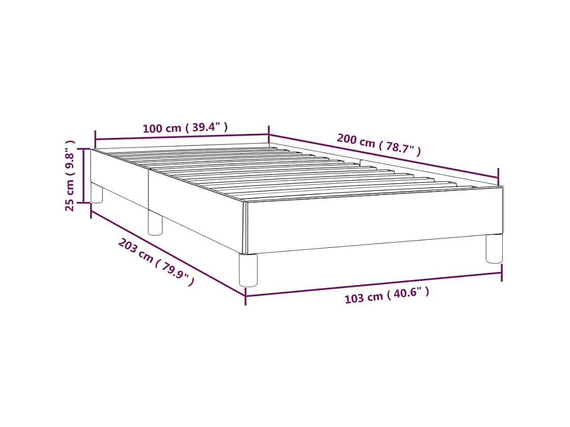 Estrutura de cama 100x200 cm couro artificial cor creme