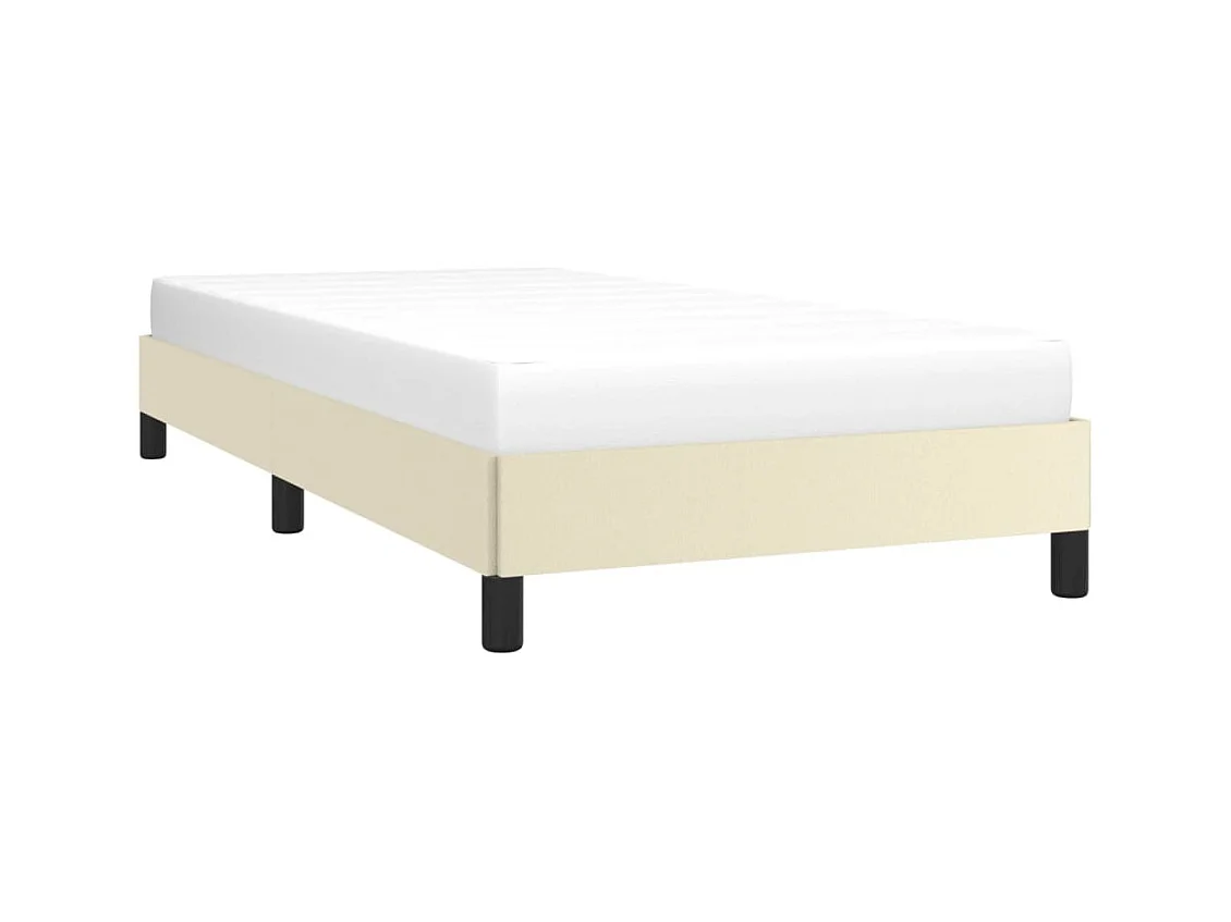 Estrutura de cama 100x200 cm couro artificial cor creme