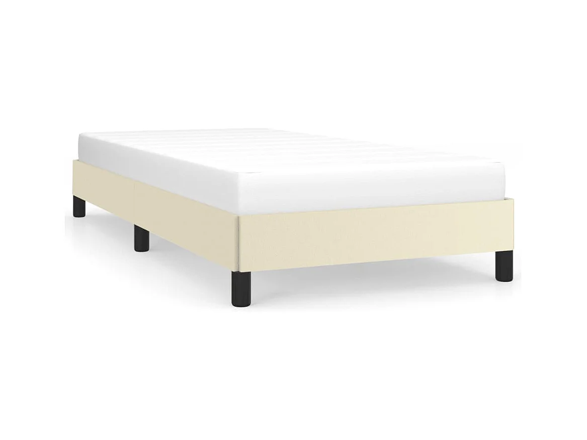Estrutura de cama 100x200 cm couro artificial cor creme