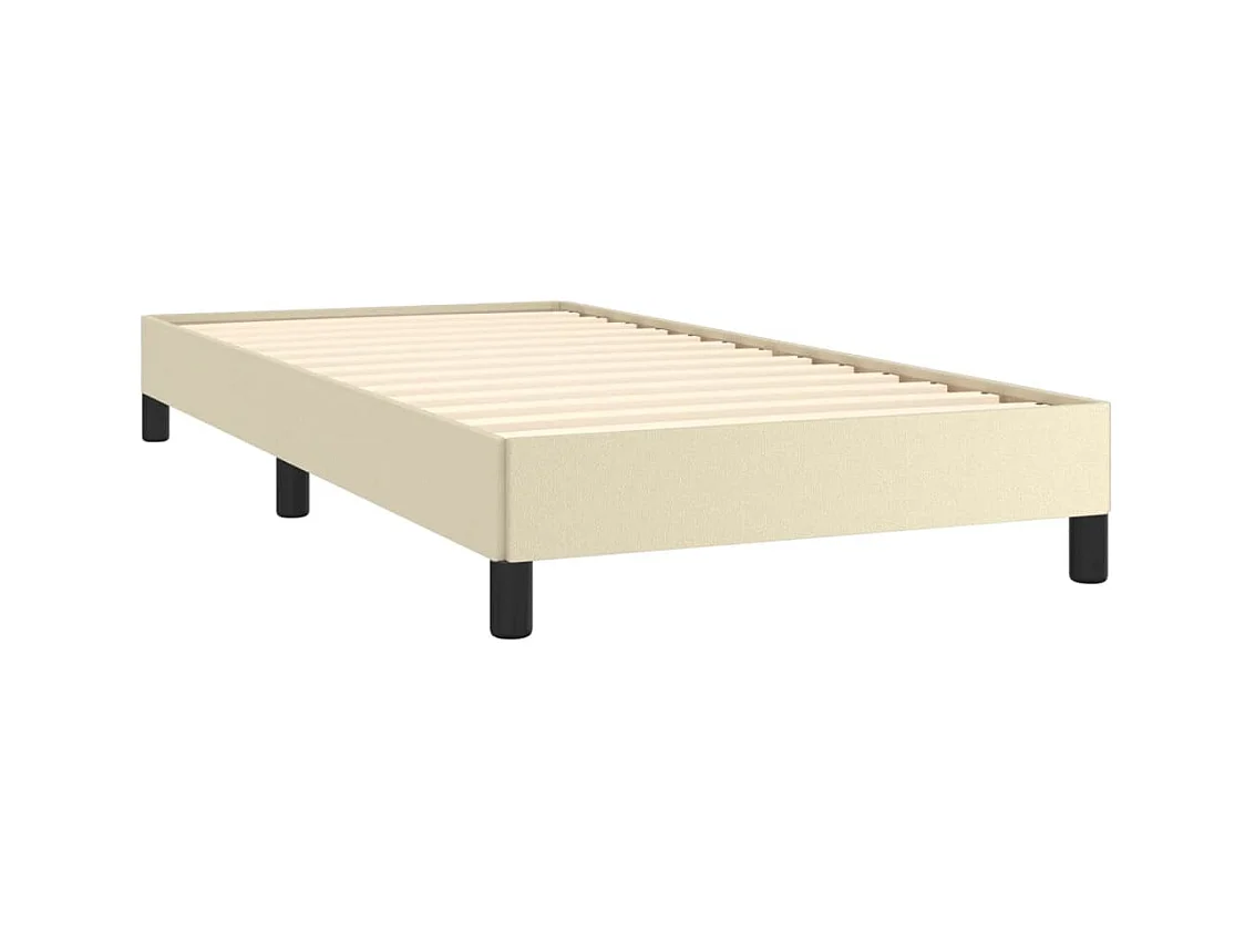 Estrutura de cama 100x200 cm couro artificial cor creme