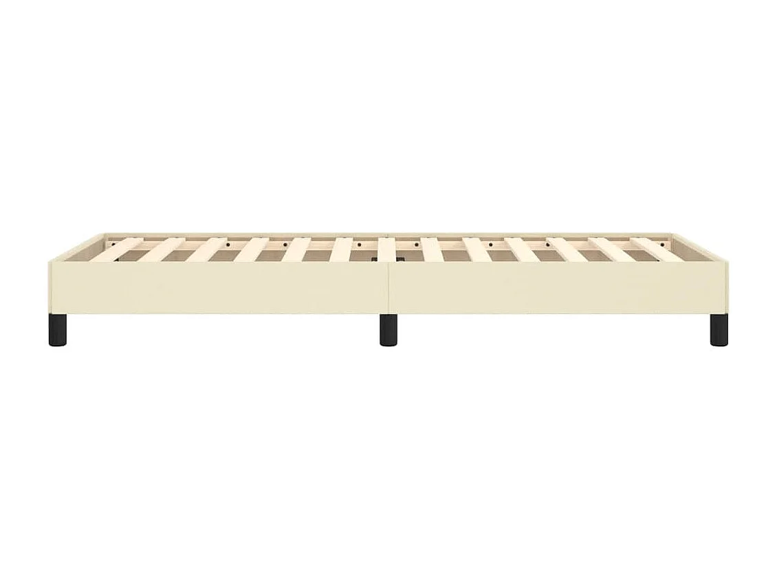 Estructura de cama de cuero sintético color crema 100x200 cm