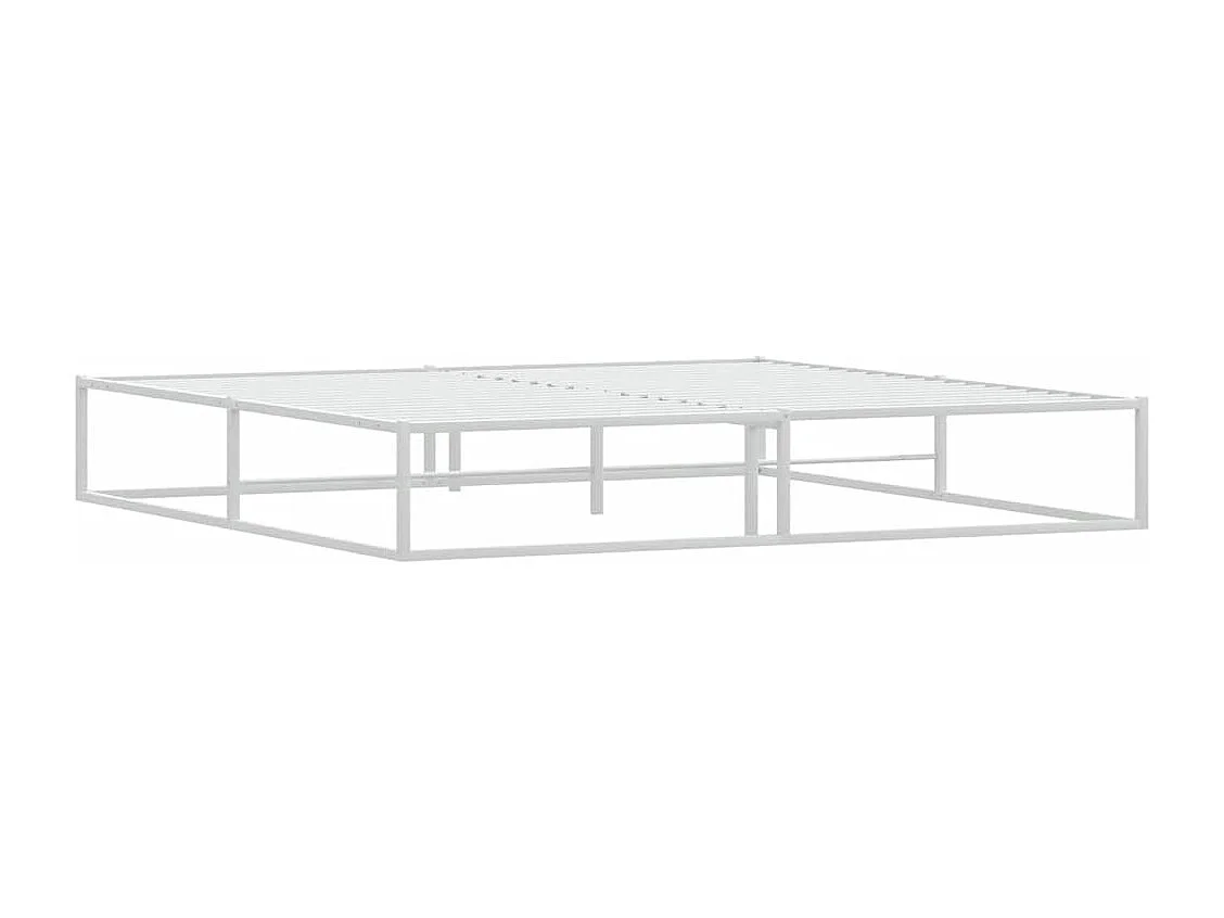 Cadre de lit sans matelas blanc 200x200 cm métal