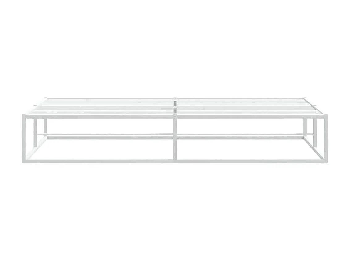 Cadre de lit sans matelas blanc 200x200 cm métal