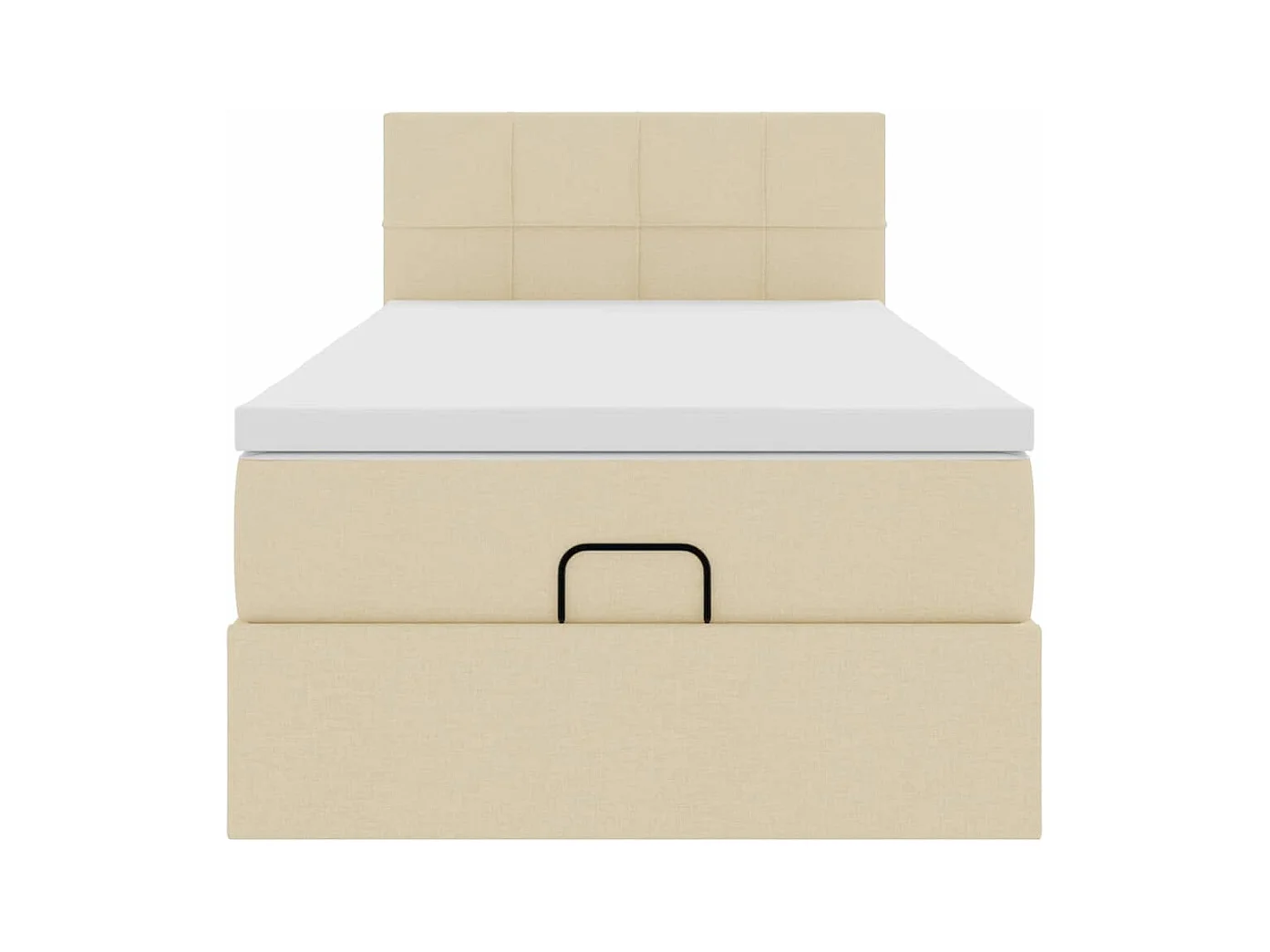 Estrutura de cama otomana com creme de colchão 90x190cm tecido