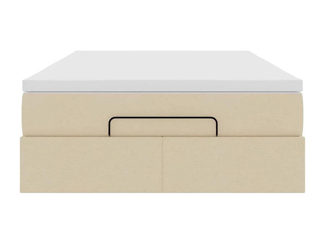 Estrutura de cama otomana com colchão 120x190 cm tecido creme