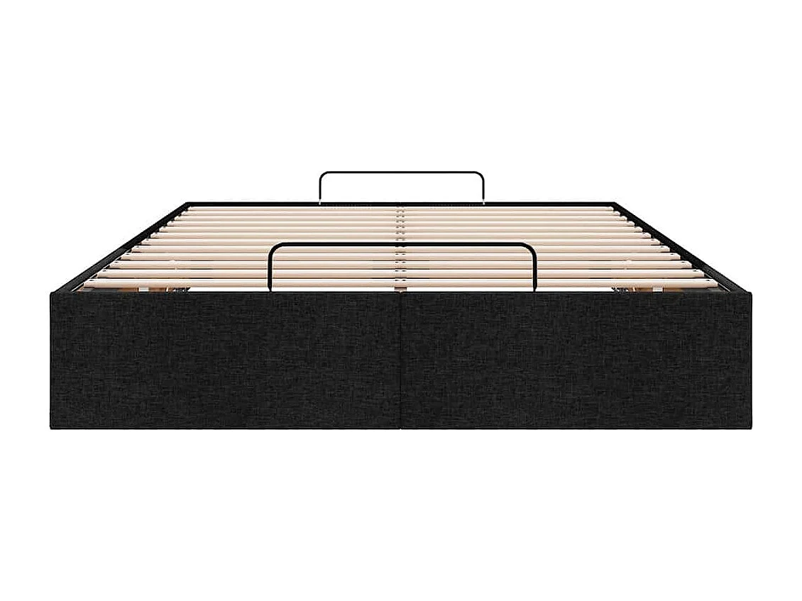 Cadre de lit ottoman sans matelas noir 120x190 cm tissu