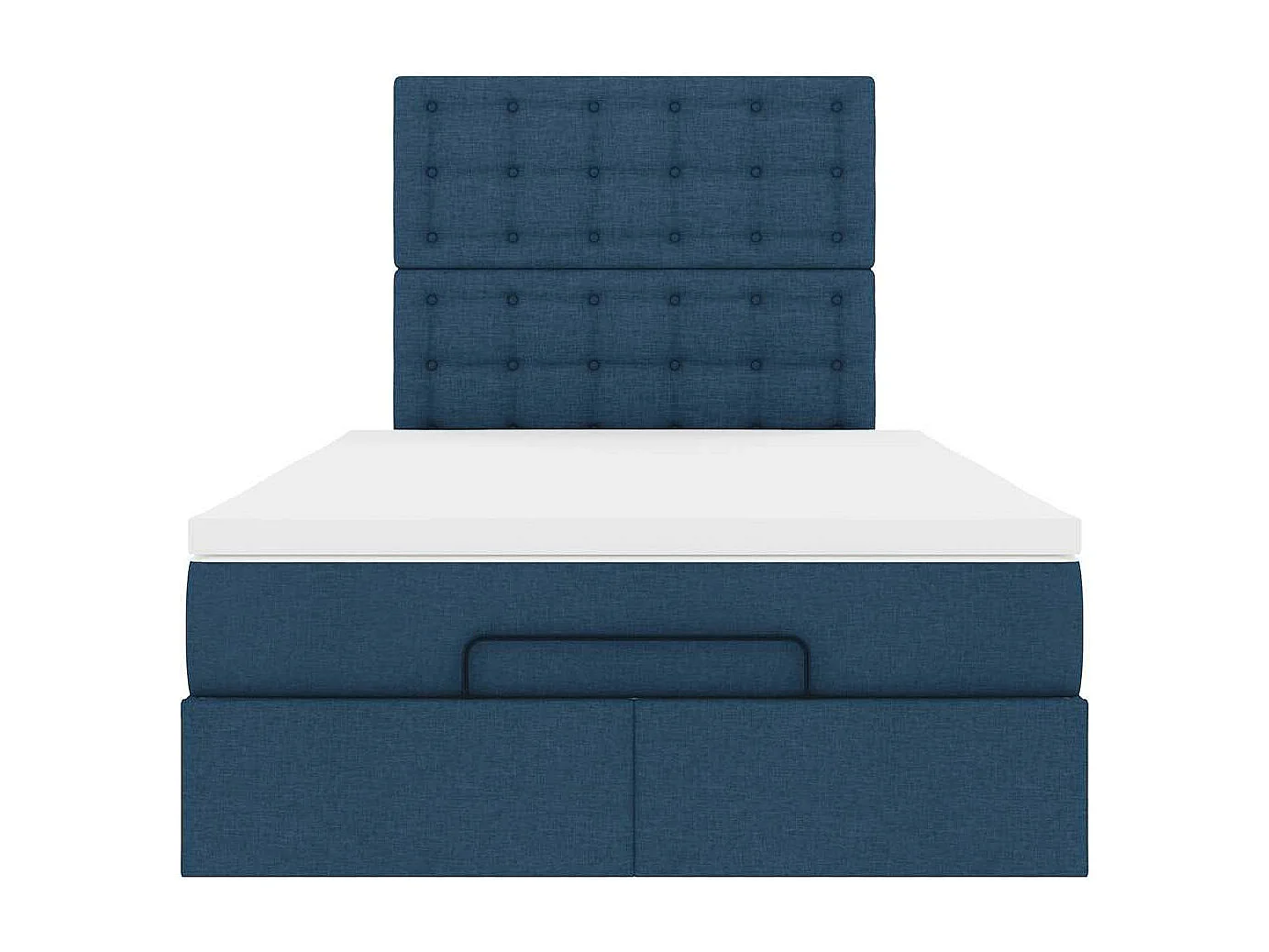 Estrutura de cama otomana com colchão 120x190 cm tecido azul