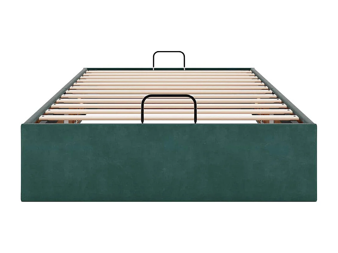 Ottoman Bed Frame Sem Colchão Verde Escuro 90x190 cm Veludo