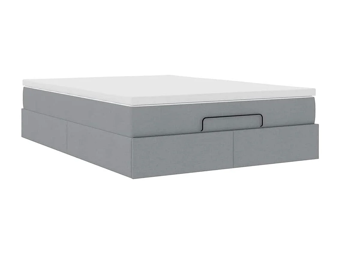 Ottoman bed met matras 140x200cm stof lichtgrijs