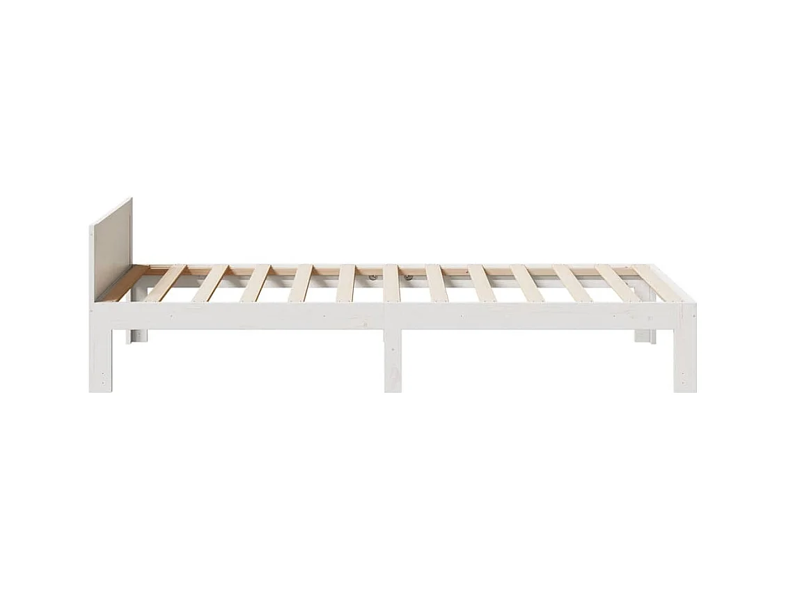 Cadre de lit sans matelas blanc 80x200 cm bois massif de pin