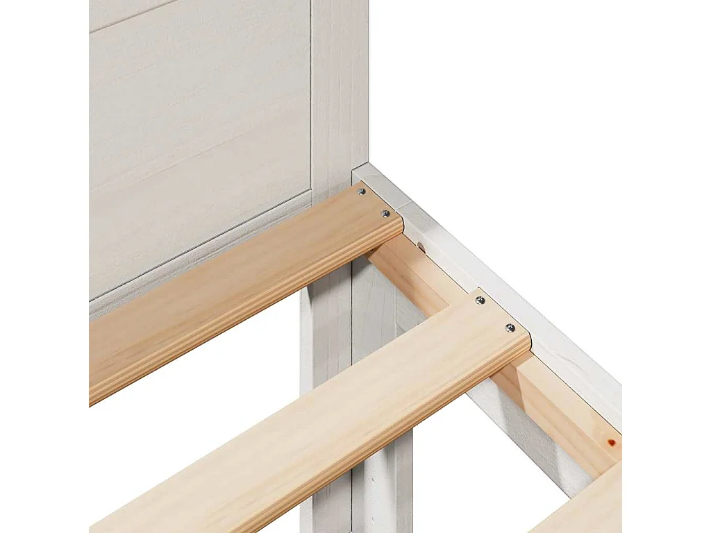 Cadre de lit sans matelas blanc 80x200 cm bois massif de pin