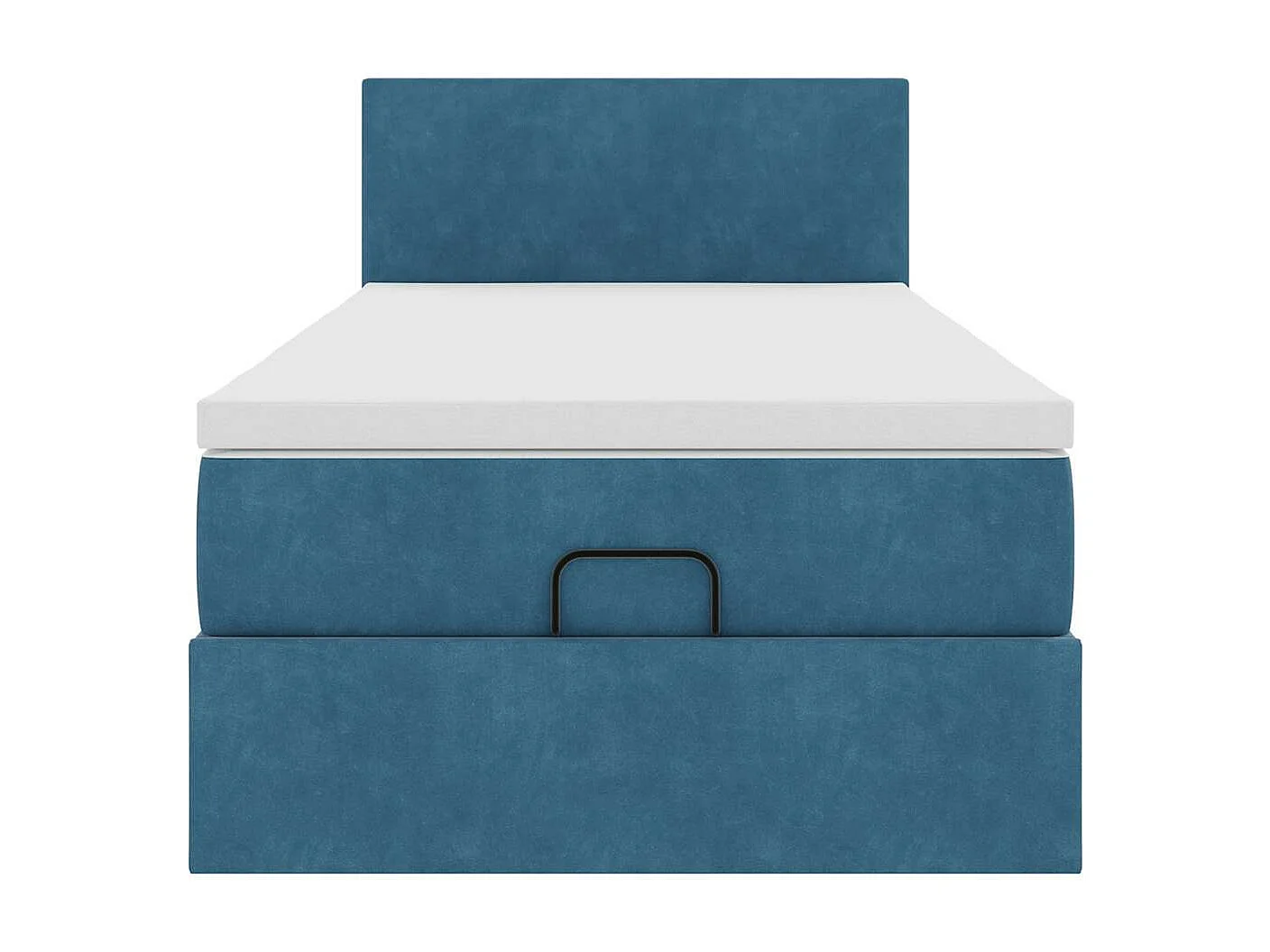Cadre de lit ottoman avec matelas bleu foncé 90x190 cm velours