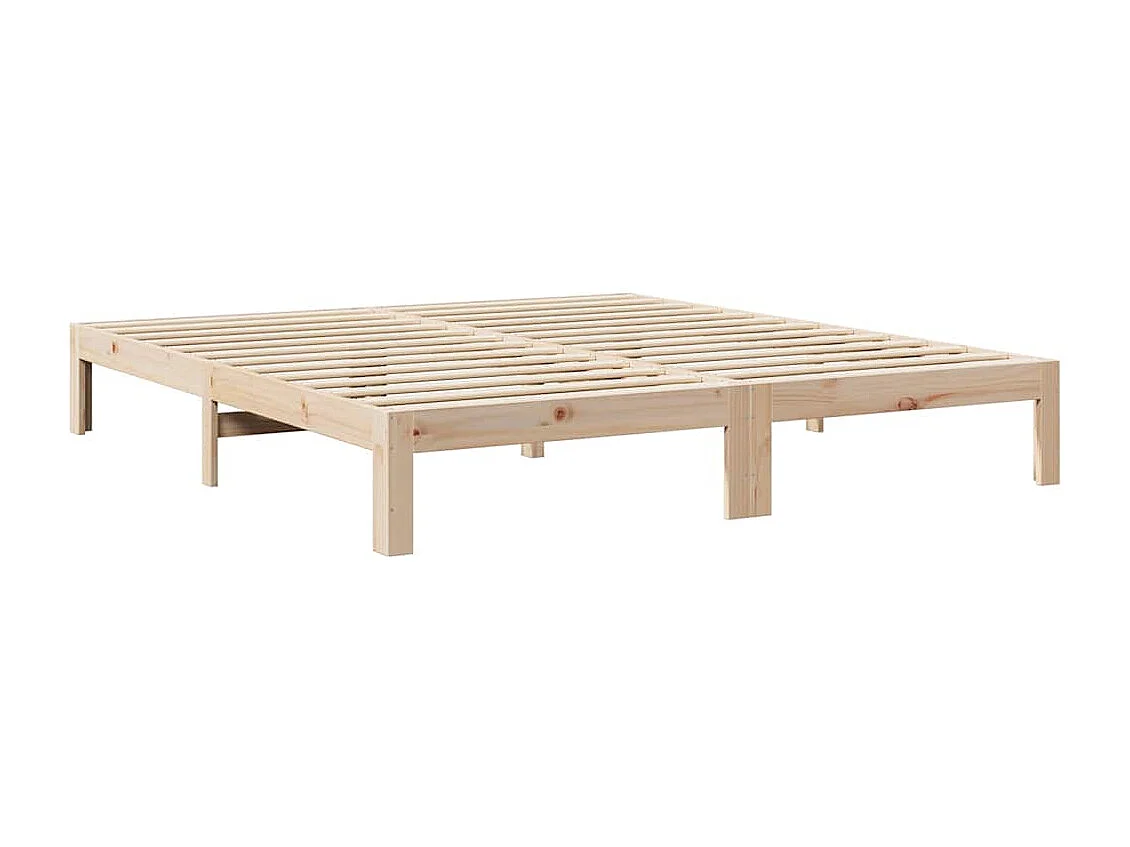 Estructura de cama sin colchón madera maciza de pino 180x200 cm
