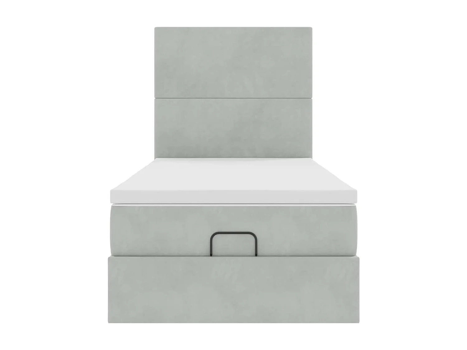 Cadre de lit ottoman avec matelas gris clair 80x200 cm velours