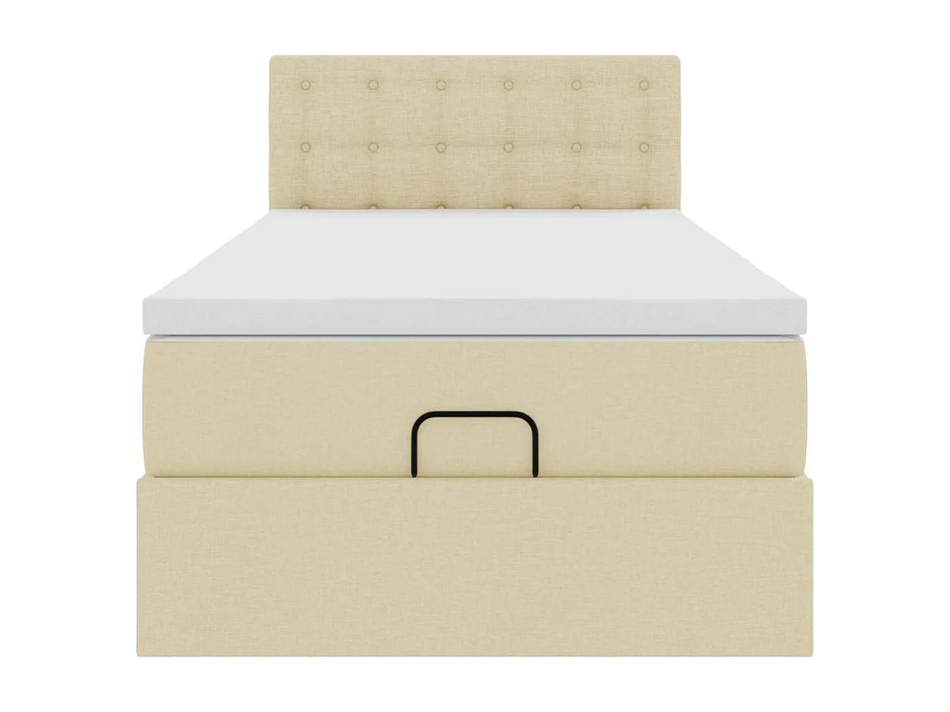 Cadre de lit ottoman avec matelas crème 80x200 cm tissu