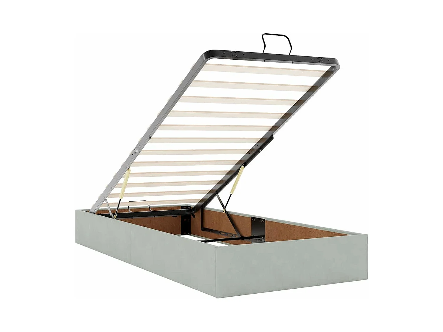 Ottoman bed met matras 80x200cm fluweel lichtgrijs