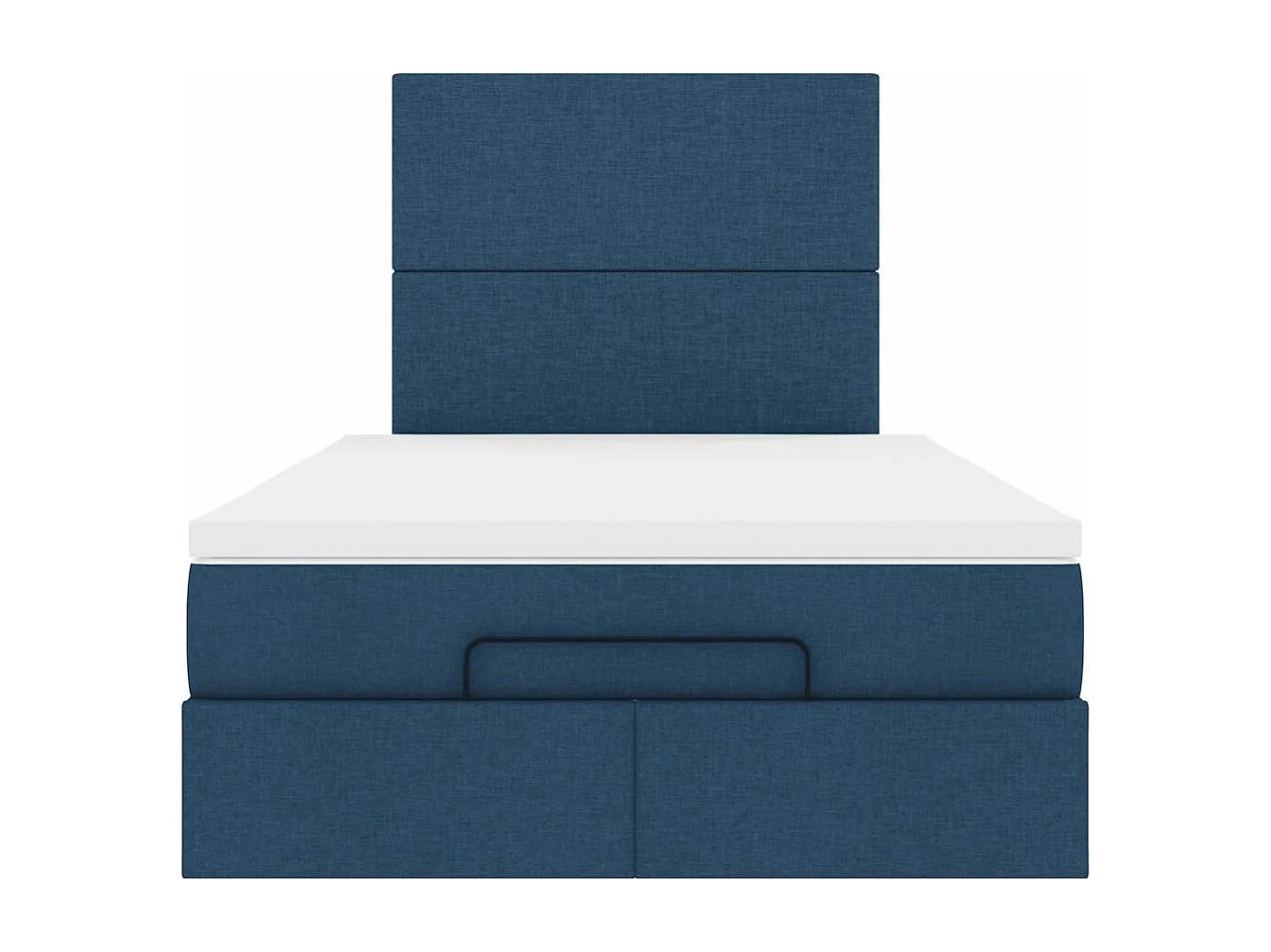 Cadre de lit ottoman avec matelas bleu 120x200 cm tissu