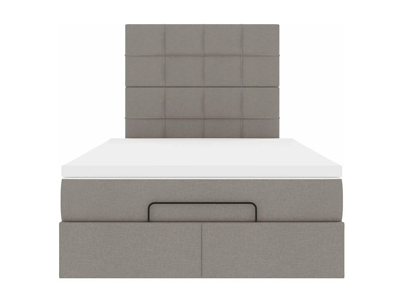 Cadre de lit ottoman avec matelas taupe 120x200 cm tissu