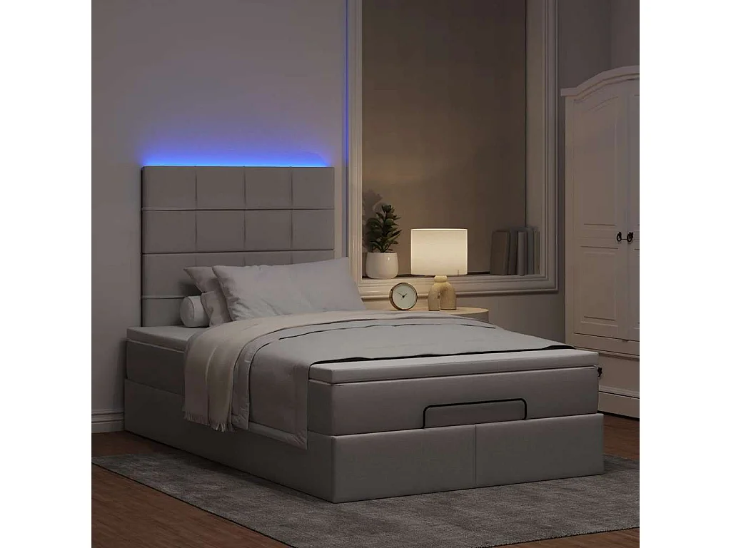 moldura de cama otomana  com tecido cinza 120x200cm