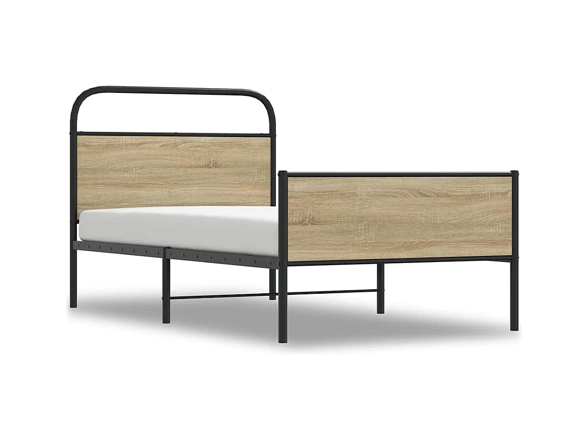 Cadre de lit sans matelas 90x200cm chêne sonoma bois ingénierie