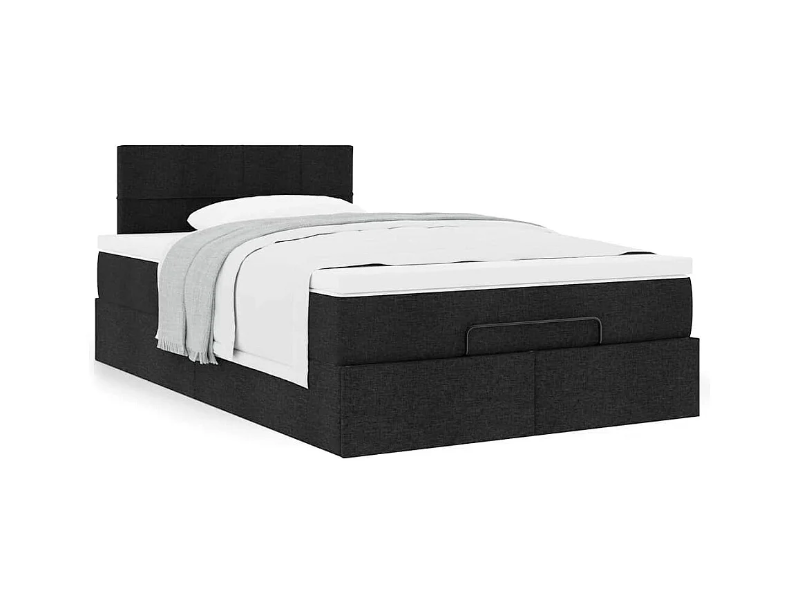 Estructura cama otomana colchón tela negro 120x200cm