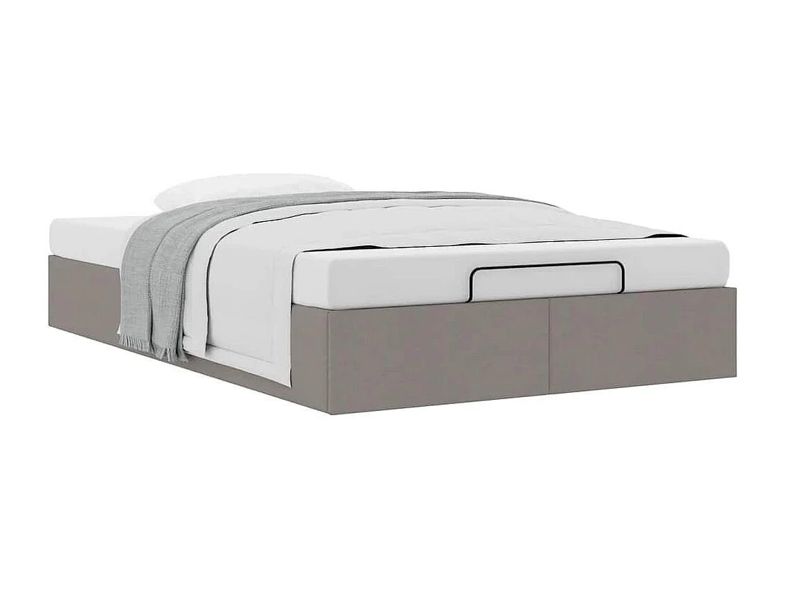 Cadre de lit ottoman sans matelas taupe 120x200 cm tissu