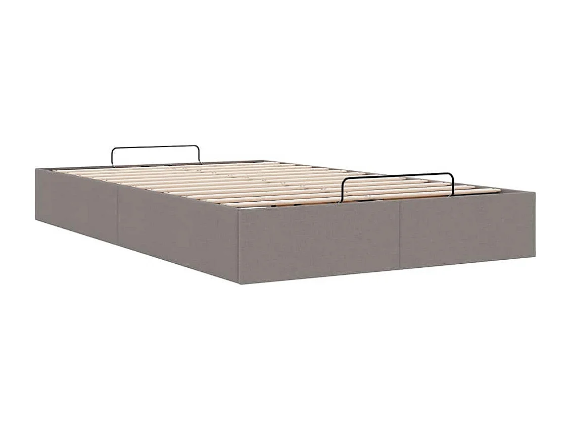 Cadre de lit ottoman sans matelas taupe 120x200 cm tissu