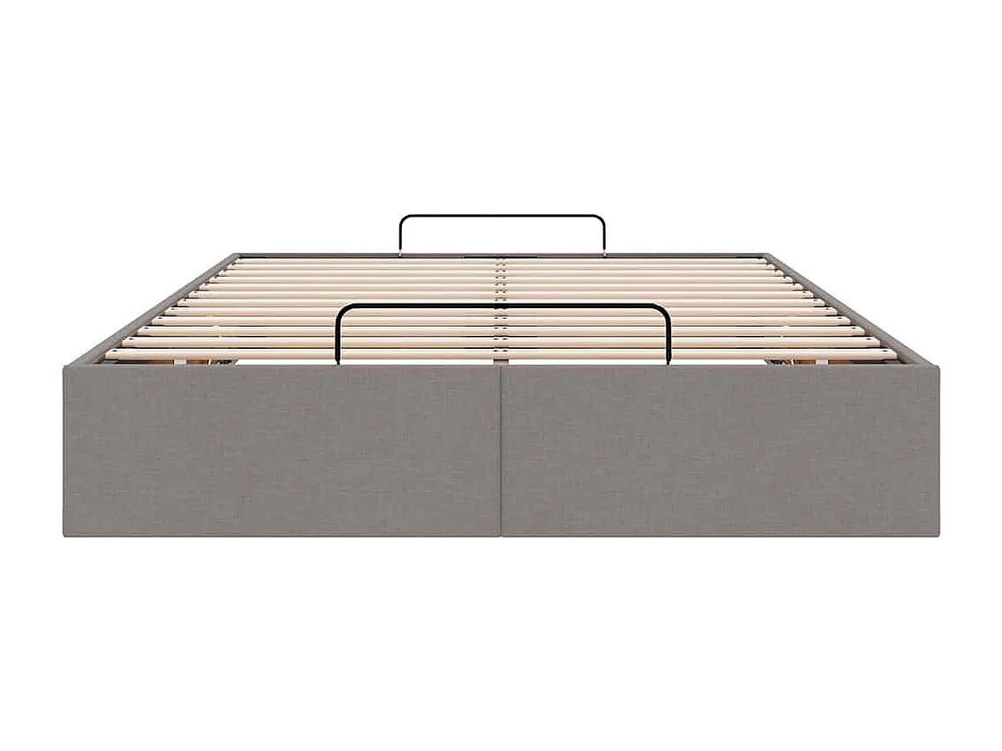 Cadre de lit ottoman sans matelas taupe 120x200 cm tissu