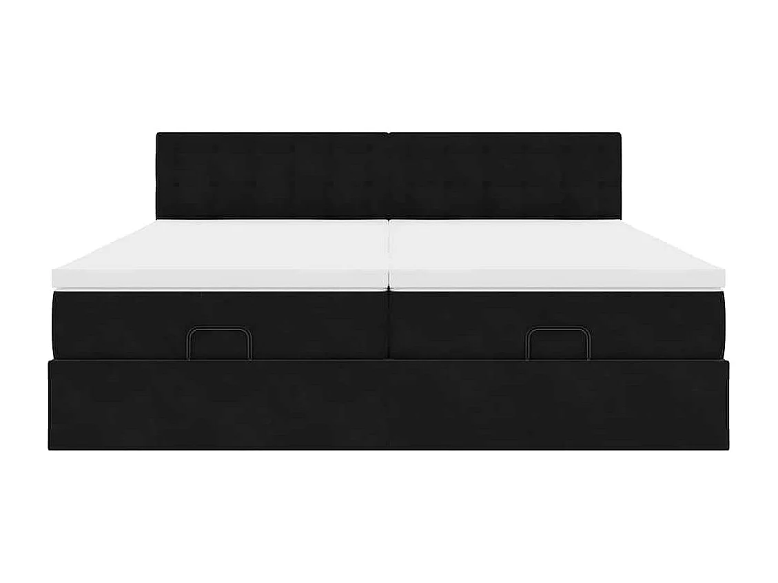 Cadre de lit ottoman avec matelas noir 160x200 cm velours