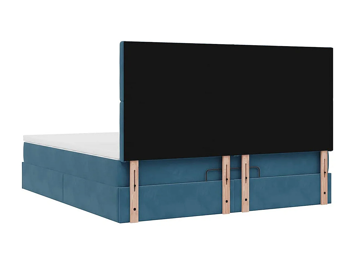 Ottoman bed met matrassen 180x200cm fluweel donkerblauw