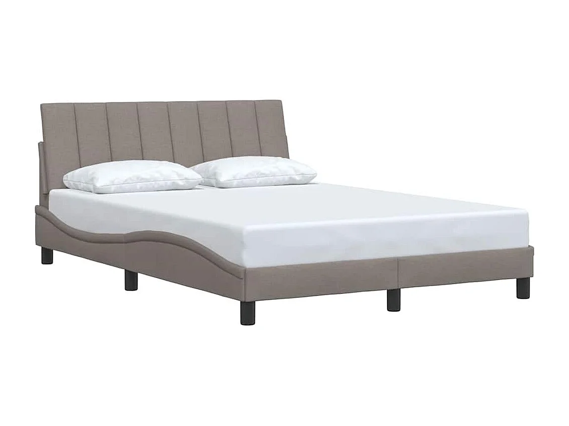 Cadre de lit sans matelas taupe 120x200 cm tissu