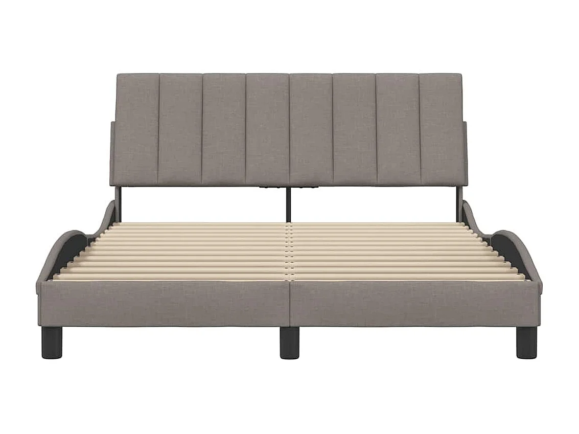 Cadre de lit sans matelas taupe 120x200 cm tissu